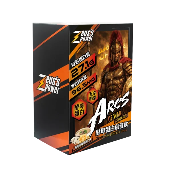 P02_盒右【Zeuss-Power】武神阿瑞斯-酵母蛋白創建飲_20260609.webp 【宙斯神能】Zeus's Power武神阿瑞斯酵母蛋白創建飲 葷菇巧達濃湯(40g/包;20包/盒)產品效期至2028.03.10